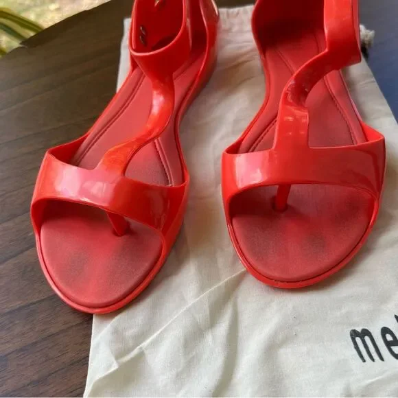 Melissa Women's Sandals 🌺 Coral 🌺 size 8 - Picture 4 of 8